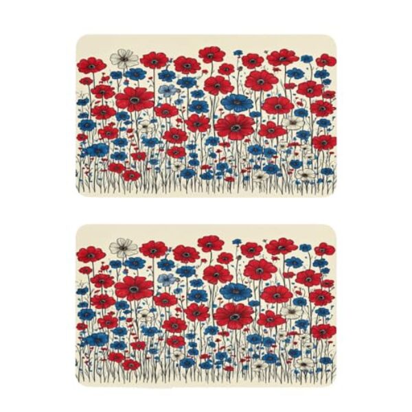 Flor colorida 4 de julho Dia da Independência decorativa capa magnética reutilizável painel de cobertura magnética para geladeira decoração de Natal Cubierta magnética para lavavajillas 10 x 6,3 cm