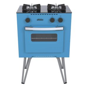 Fogao a Gas 2 Bocas com Forno Venax Mini Cook Azul