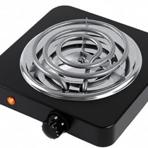 Fogareiro Elétrico Portátil 1 Boca 1000W 127V – Fogão Cooktop de Mesa para Camping, Viagem e Uso Doméstico (Preto)