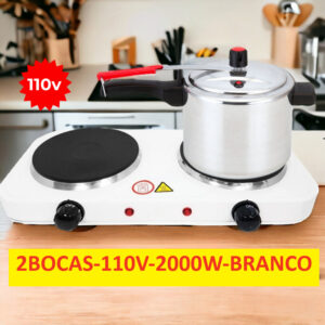 Fogareiro Fogão Elétrico Automático 2 Bocas 110V 220V 2000W 1000W E 1 Boca Portátil Fácil E Prático