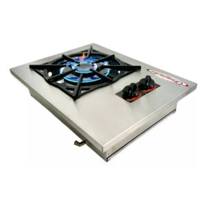 Fogão 1 Boca Alvenaria Queimador Duplo Cooktop Inox de Embutir 30x30 Itajobi Fogões