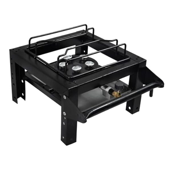 Fogão 1 Boca Grande à gás Semi Industrial Alta Pressão Preto Roa