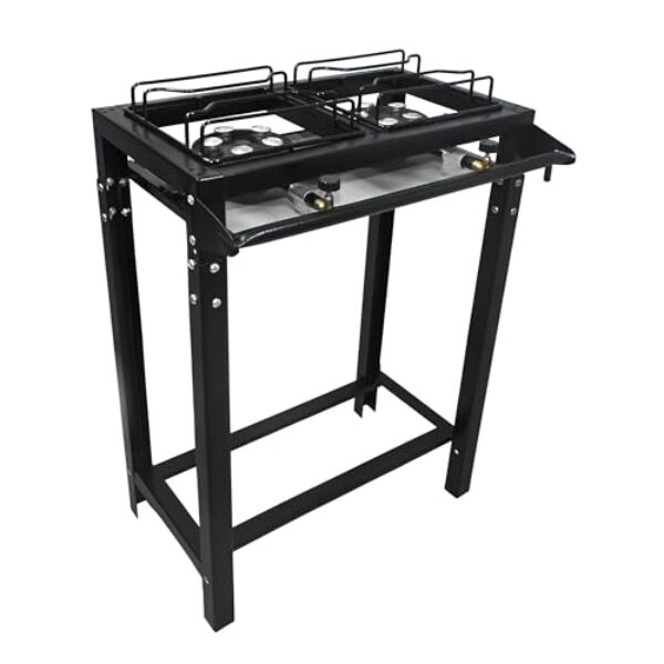 Fogão 2 Bocas Industrial Alta Pressão Preto C/Mangueira