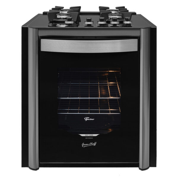 Fogão 4 Bocas de Embutir a Gás Fischer 4Q Gran Cheff com Grill Preto 110V