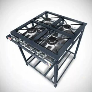 Fogão 4 Bocas Industrial Baixa Pressão Perfil 5 Com Grade 30 Cm Da Mr Fogões Top