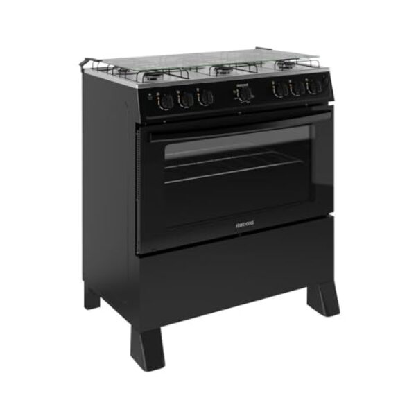 Fogão 6 Bocas a Gás Itatiaia Star New com Acendimento Automático e Forno 82l Preto Bivolt