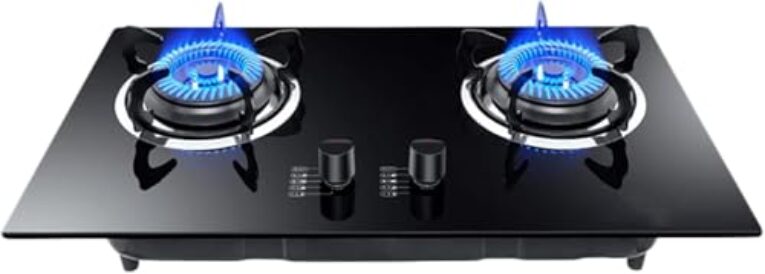 Fogão A Gás Drop-in 2 Queimadores, Fogão A Gás De Vidro Temperado Preto, Fácil De Limpar Fogão A Gás Bancada A Gás Para Cozinha Doméstica Apartamentos, Liquefied Gas