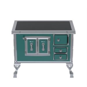 Fogão a Lenha GII N 2 Sec Xviii Premium Turquesa Saida Esquerda