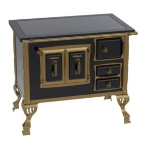 Fogão a Lenha N 1 Colonial Premium Preto Saida Esquerda