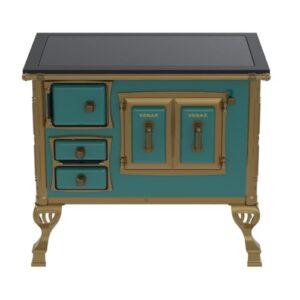 Fogão a Lenha N 1 Colonial Premium Turquesa Saida Direita