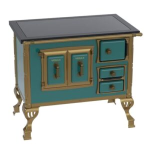 Fogão a Lenha N 1 Colonial Premium Turquesa Saida Esquerda