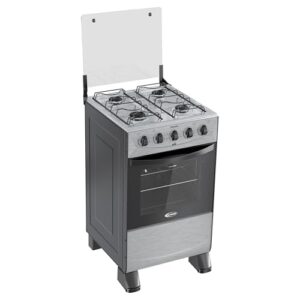Fogão Clarice Delicato 4 Bocas Com Porta Com Visor De Vidro Duplo Mesa Em Aço Inox Compacto E Moderno Com Forno 52 L Puxador Em Metal Desempenho E Elegância (Kromanox)