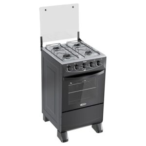 Fogão Clarice Delicato 4 Bocas Com Porta Com Visor De Vidro Duplo Mesa Em Aço Inox Compacto E Moderno Com Forno 52 L Puxador Em Metal Desempenho E Elegância (Preto)