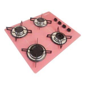 Fogão de mesa de vidro fogão cooktop chamalux ROSA 4 bocas ultra chama - envio imediato