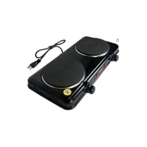 Fogão Elétrico de Indução, 2 Bocas, Preto, 2000W, 220V, Portátil, Base em Metal e Plástico, 6x21x43cm, Controle de Temperatura 80-500°C