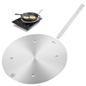 Fogão elétrico de vidro a gás por indução, conversor de difusor de indução de liga de alumínio de distribuição rápida de calor, adaptador de placa com alça removível para difusor de calor para fogão