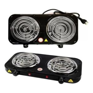 Fogão Elétrico Fogareiro Portátil Cooktop 2 Bocas 2000w 127v (PRETO)