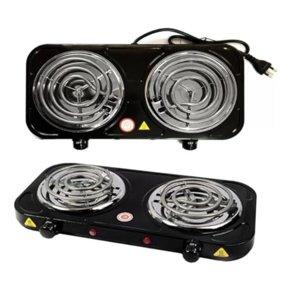 Fogão Elétrico Fogareiro Portátil Cooktop 2 Bocas 2000w 127v (PRETO)