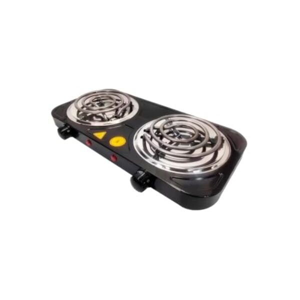 Fogão Elétrico Portátil 2 Bocas, Metal e Plástico, Preto, 2000W, 220V, Controles Individuais de Temperatura, Ideal para Apartamentos e Camping