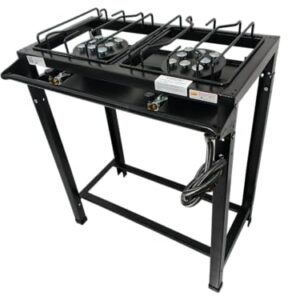 Fogão Industrial 2 Bocas Alta Pressão Preto c/Mang e Reg (Senior)