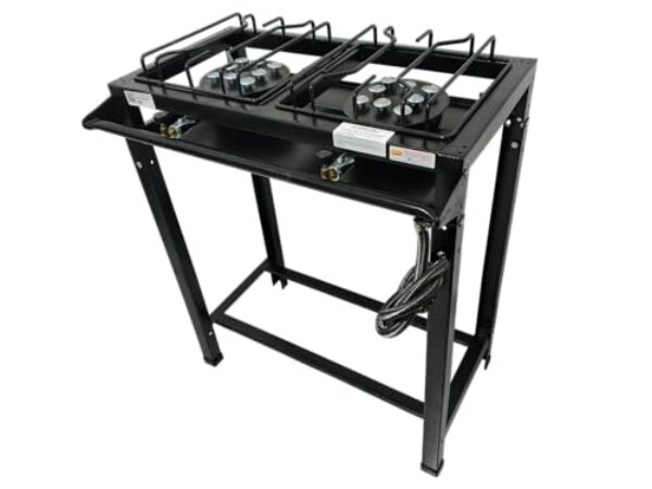 Fogão Industrial 2 Bocas Alta Pressão Preto c/Mang e Reg (Senior)