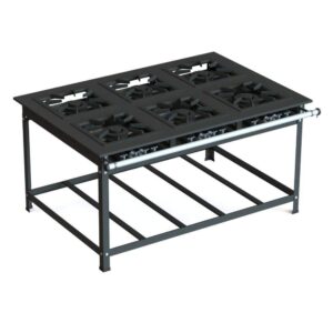 Fogão Industrial 40x40 P10 6 Bocas Baixa Pressão 6 QD JS Martins