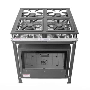 Fogão Industrial 4 Bocas 2 Simples a Gás Baixa Pressão MR Fogões com Forno P5