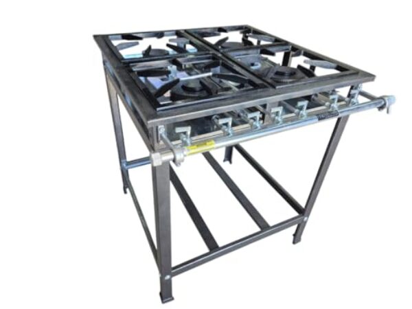 Fogão Industrial 4 Bocas Baixa Pressão Aço Preto Craquelado