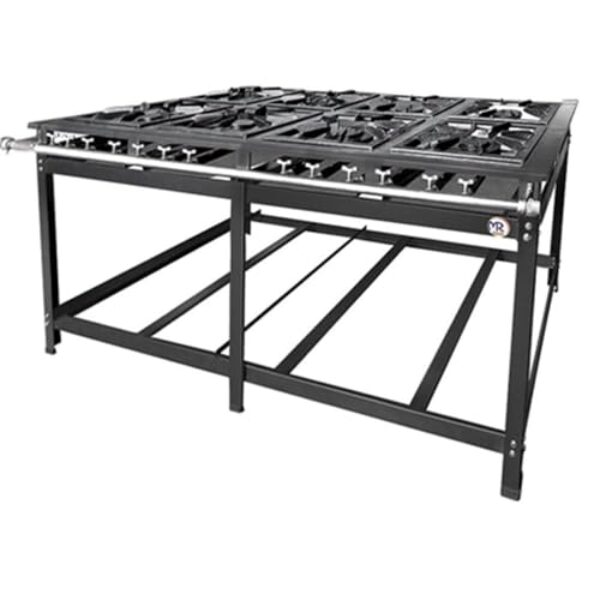 Fogão Industrial 8 Bocas 4 Simples Luxo Baixa Pressão MR Fogões 40x40 P8
