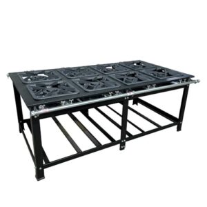 Fogão Industrial de Centro 8 Bocas Duplas Cefaz Linha Gold Baixa Pressão Aço Carbono C-CFZG-159