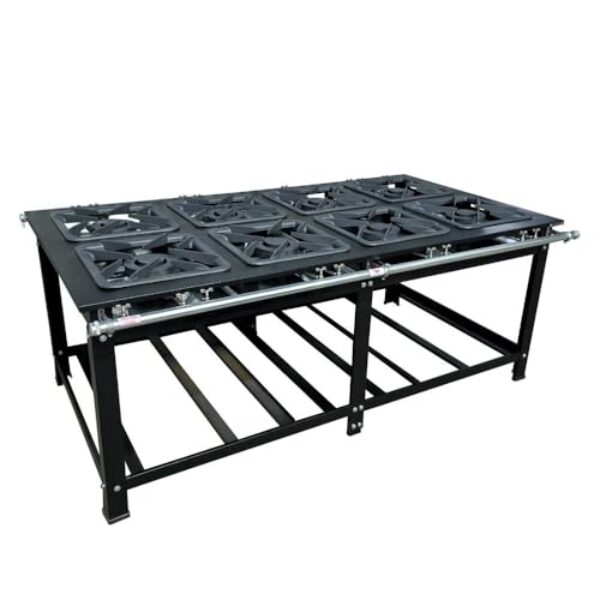 Fogão Industrial de Centro 8 Bocas Duplas Cefaz Linha Gold Baixa Pressão Aço Carbono C-CFZG-159