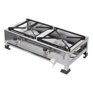 Fogão Industrial Duas Bocas Inox Alta Pressão Camping Potente incluso Mangue Brinde 100% Inox