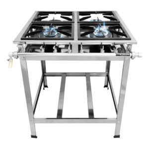 Fogão Industrial Inox 4 Bocas Baixa Pressão Reforçado Estampado 100% Inox