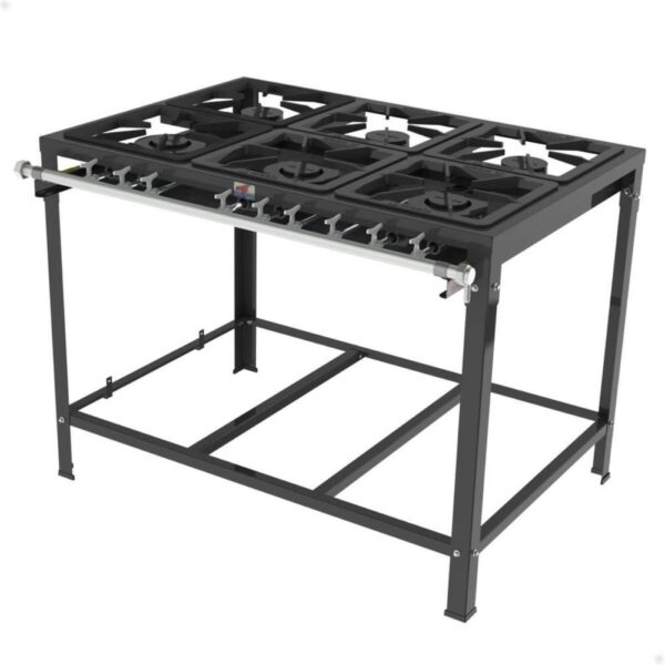 Fogão Industrial Progás 6 Bocas A Gás PMSD-63 G2 3 Bocas Simples e 3 Bocas Duplas Sem Forno P42662