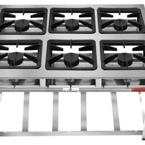 FOGÃO SERV INOX ALTA PRESSÃO 6 BOCAS (6 SIMPLES)