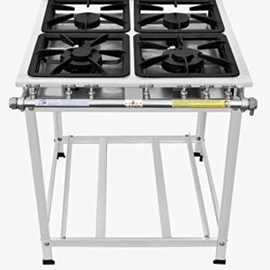 FOGÃO SERV INOX BAIXA PRESSÃO 4 BOCAS (2 SIMPLES 2 DUPLAS)