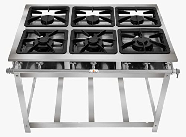 FOGÃO SERV INOX BAIXA PRESSÃO 6 BOCAS (3 SIMPLES 3 DUPLAS)