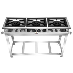 Fogão Serv Kenok 3 Bocas Duplas Baixa Pressão FBSE3B.845