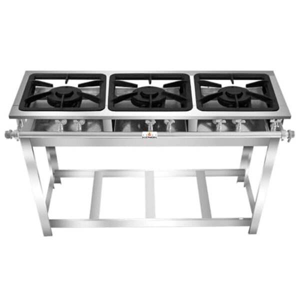 Fogão Serv Kenok 3 Bocas Duplas Baixa Pressão FBSE3B.845