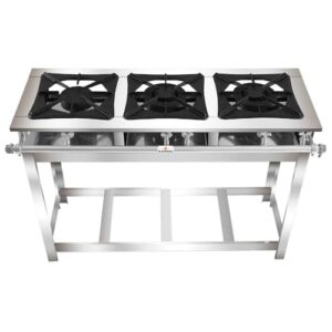 Fogão Super 40 Kenok 3 Bocas 2 Duplas Baixa Pressão FBSU3B.771