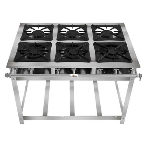 Fogão Super 40 Kenok 6 Bocas 3 Duplas Baixa Pressão FBSU6B.774