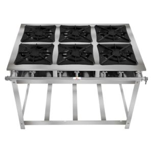 Fogão Super 40 Kenok 6 Bocas Duplas Baixa Pressão FBSU6B.775