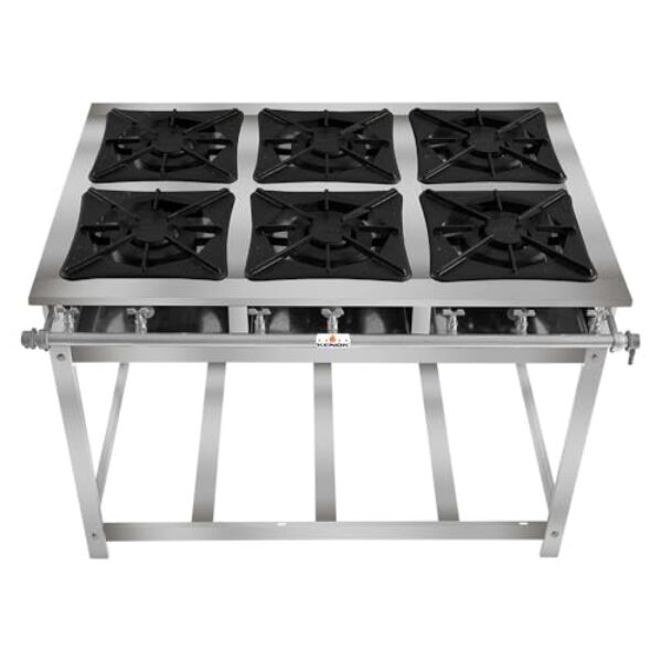 Fogão Super 40 Kenok 6 Bocas Duplas Baixa Pressão FBSU6B.775