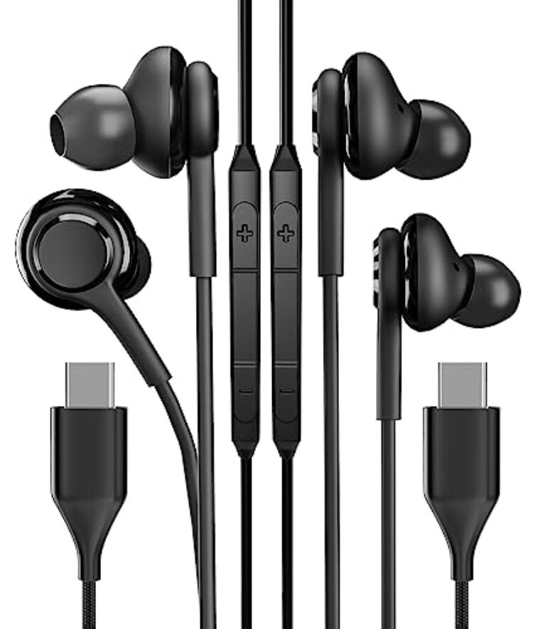 Fone de ouvido LX-CA-082-USB C com microfone com cancelamento de ruído (pacote com 2 unidades) Fone de ouvido com fio tipo C para Pixel 7 Pro Galaxy S20 S21 S22 S23 Ultra Note 10 20 Z Flip Fold A8s