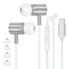 Fones de ouvido com fio tipo C para iPhone 17 Pro Max/17 Pro/17 Air/17/16e/16 Pro Max/16Plus/15, fones de ouvido intra-auriculares com fio USB C Fones de ouvido com microfone para Galaxy S25 FE Ultra