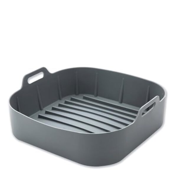 Forma Assa Fácil: Silicone Quadrado Antiaderente para Air Fryer e Forno, Segura na Hora de Pega