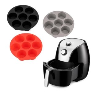 FORMA CUPCAKE MINI BOLO AIR FRYER ASSADEIRA 7 CAVIDADES CESTO SILICONE FRITADEIRA CONGELADOR FORNO MUFFIN BOLINHO SORVETE CHOCOLATE