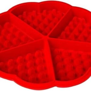 Forma de Silicone para Waffles e Bolo – Antiaderente, Reutilizável e Flexível – Assadeira Air Fryer, Forno e Micro-ondas – Resistente ao Calor (VERMELHA)