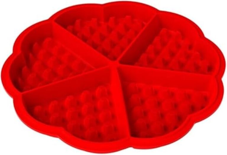Forma de Silicone para Waffles e Bolo – Antiaderente, Reutilizável e Flexível – Assadeira Air Fryer, Forno e Micro-ondas – Resistente ao Calor (VERMELHA)
