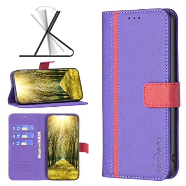 For Motorola Moto G22 BF13 Color Matching Cross Texture Leather Phone Case